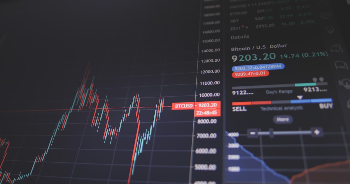 screen showing bitcoin trading chart